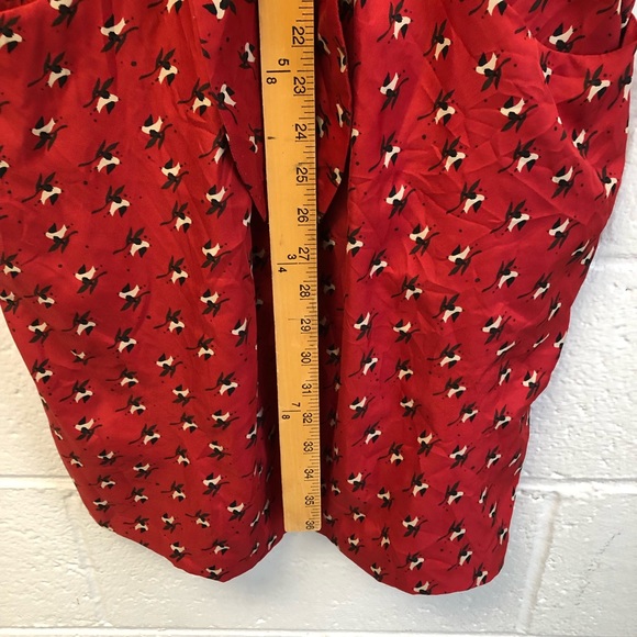 Anthropologie x Hi There by Karen‎ Walker Red Floral Dress Sz. 10 - Picture 5 of 7